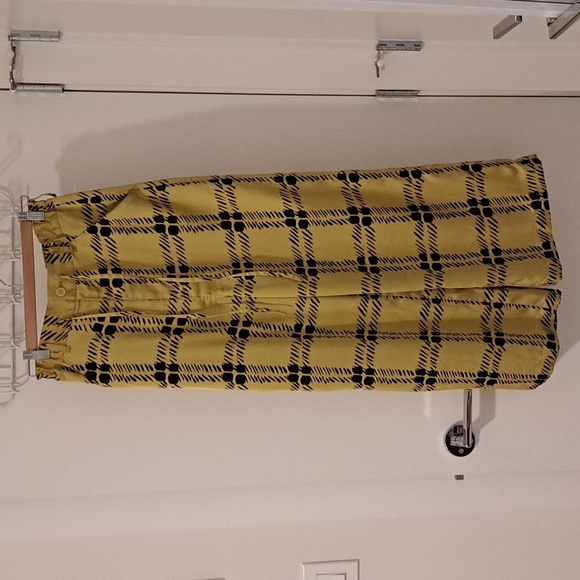 Marni Pants - Uniqlo x Marni Green/Chartreuse & Black Graphic Plaid Wide-leg Pants (Size XS)